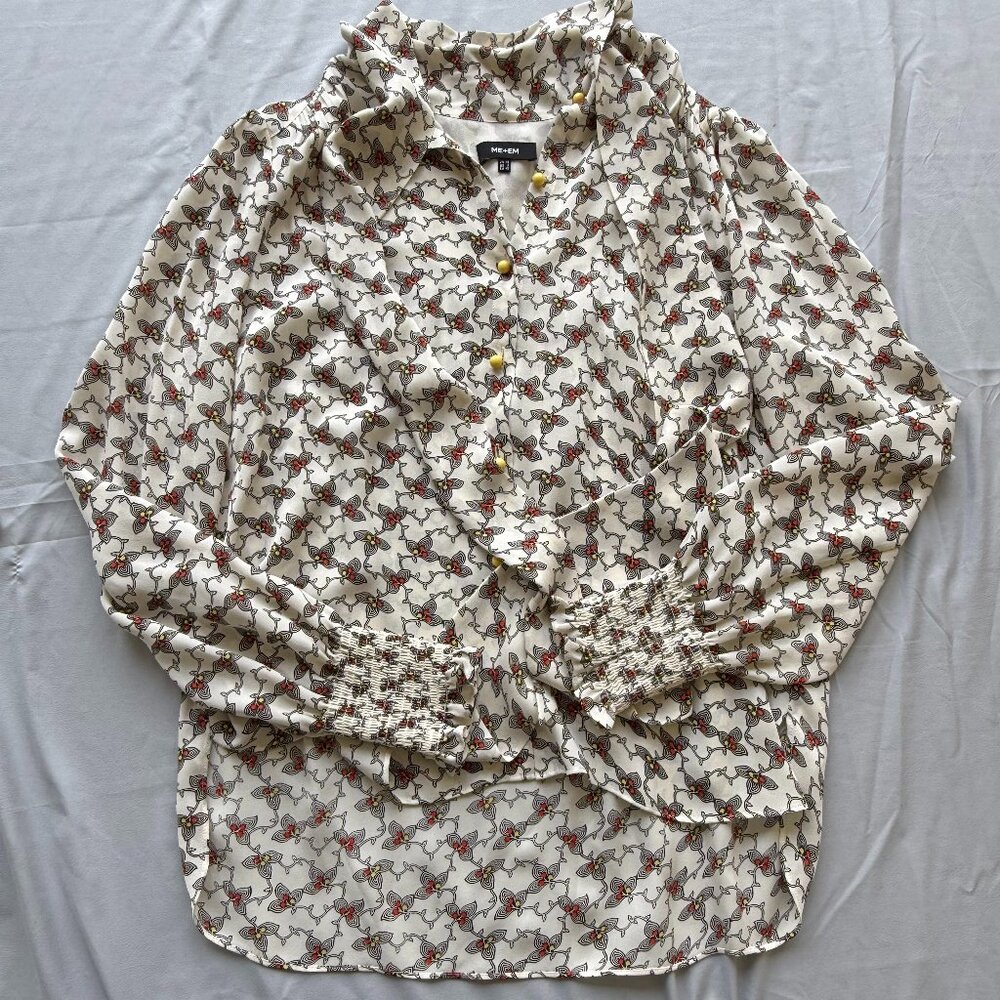 ME & EM 100% Silk blouse, size SMALL